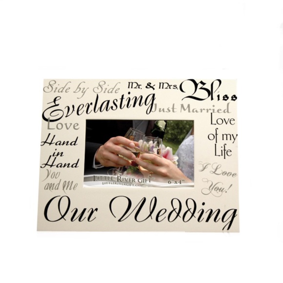OUR WEDDING 8" x 10" White & Black Photo Frame - Picture 1 of 8